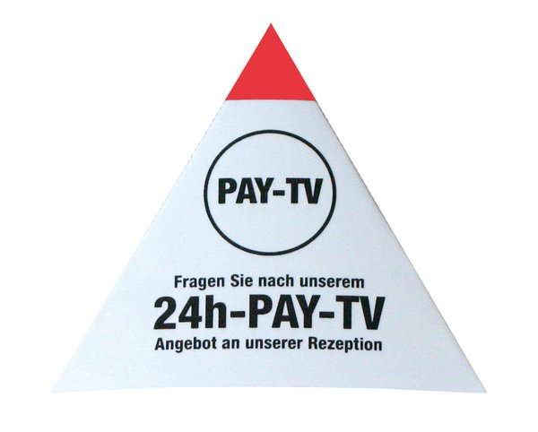 100 Stück Info-Hütchen Pay-TV 8,0 cm x 8,5 cm