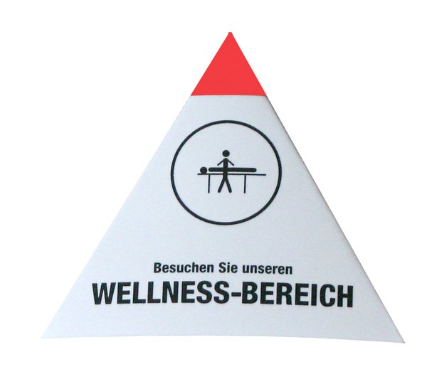 100 Stück Info-Hütchen Wellness SPA Massage 8,0 cm x 8,5 cm