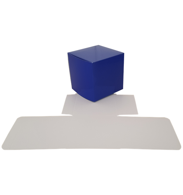 5 Stück Schachtel Box Karton Faltschachtel 8,5 x 8,5 x 8,5 cm blau